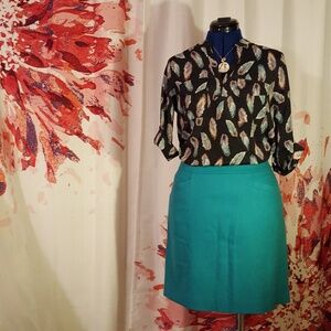 Anne Taylor Bold Teal Mini Skirt